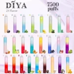 25種口味-DIYA 7500 Puffs拋棄式電子煙 13ml大容量 7500超長續航 可充電 現貨供應