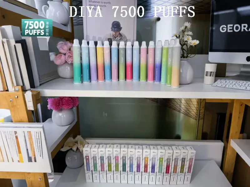 【15種口味】DIYA 7500 Puffs拋棄式電子煙 13ml大容量 7500超長續航 可充電 現貨供應