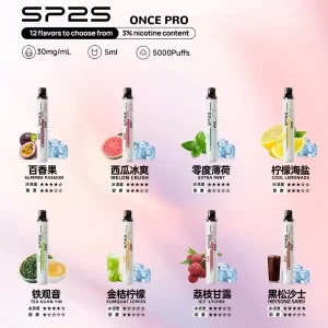 【11種口味】SP2S ONCE PRO 5000口一次性拋棄式電子菸 免充電 思博瑞一次性電子菸蝦皮熱賣 台灣現貨